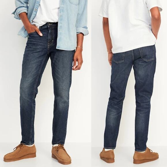 Old Navy | 32x30 Original Straight Taper Built In Tough Dark Wash Men's Jeans - Picture 1 of 7